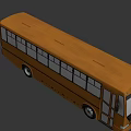 Modern Orange City Bus with Multiple Windows Sleek Doors and Exterior Design