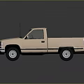 Beige Single Cab Pickup Truck With Open Bed And Classic Exterior Design