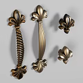 Various Decorative Metal Handles With Intricate Patterns And Classic Modern Styles 3d model