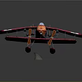Vibrant Orange And Pink Passenger Plane With Floats And Number 5 On Wings