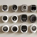 Small Washing Machines With Multiple Different Designs And Various Control Panels Arranged Neatly