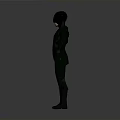 Futuristic Superhero Costume Design Featuring Black Red Armor Helmet And Arms Outstretched