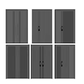 Various Modern Security Door Styles With Metal Panels And Secure Handles 3d model