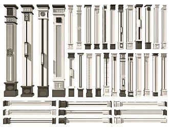 New Chinese Style Column Villa Column Corner Column Decoration Column Construction Column Landscape Column Structural Column Door Column Square Shape Column Roman Column 3d model