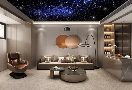 modern video room 3d model