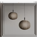 Modern Minimalist Spherical Pendant Lights With Textured Surface Hanging In Light Background Interior 3d model
