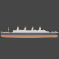 Vintage Cruise Ship Model With Four Funnels And Classic Hull Structure