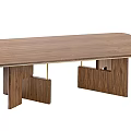 Nordic Solid Wood Large Plate Dining Table Nordic Rectangular Dining Table 3d model