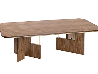 Nordic Solid Wood Large Plate Dining Table Nordic Rectangular Dining Table 3d model