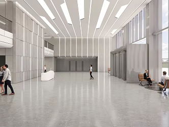 Office Lobby Front Hall 3d model
