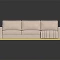 Light Pink Modern Multi Seat Sofa With Gold Border And L Shaped Design