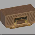 Vintage Brown Radio Speaker Featuring Retro Dial And Gold Knobs Classic Design 3d model