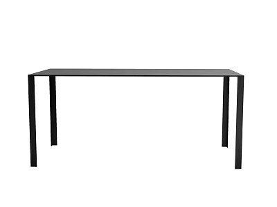 Black Modern Minimalist Dining Table With Rectangular Tabletop And Four Legs 3d model