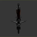 Black Sporty Off Road Motorcycle With Number 73 Large Wheels And Yellow Rim