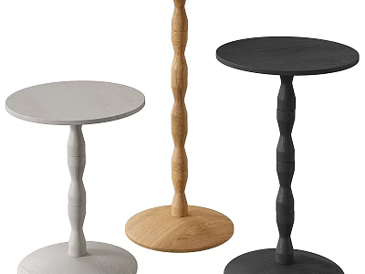 Modern Minimalist Tea Tables With Twisted Legs In Light Gray Wooden Black Colors 3d model