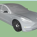 Gray Modern Electric Sedan With Sleek Exterior And Aerodynamic Body Design