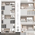 Modern Wooden And Black Shelving Unit With Organized Books And Decor Items