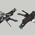 Drone Frame Mechanical Components With Motor Mounts And Propeller Arms