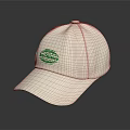 White Baseball Cap With Green Circular Logo And Stylish Casual Design