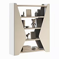 Modern Multilayer Gold Black Storage Shelf With Decorative Figurines Books And Artwork