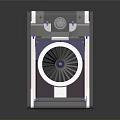Modern Computer Cooling Fan With Metallic Frame And LED Light Accents 3d model