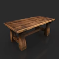 Rustic Solid Wood Bench With Natural Wood Grain And Sturdy Legs Design