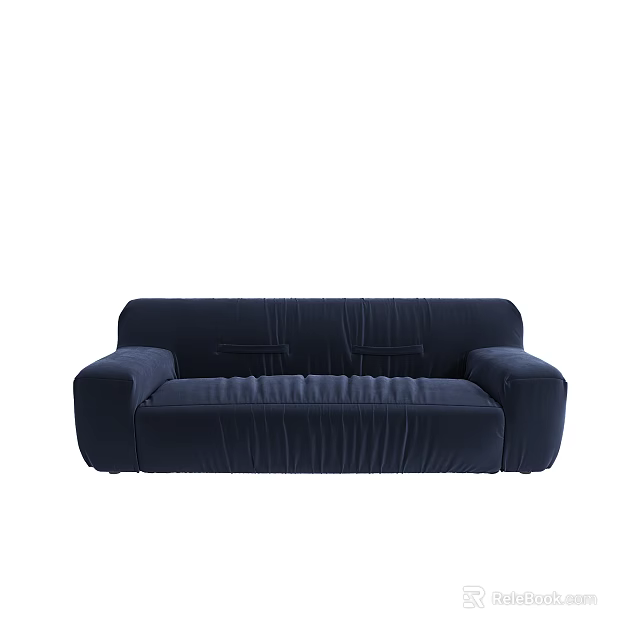 Navy Blue Sectional Sofa With Modern Upholstered Design And Comfortable Seating 3d model