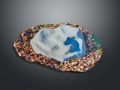Natural Wood Stone Decorative Tabletop Piece With Light Center Stone And Colorful Chips 3d model