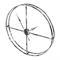 Modern Circular Metallic Wall Clock With Minimalist Design And Geometric Frame