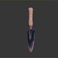 Durable Metal Trowel With Wooden Handle And Blue Rustic Blade For Hardware Tools