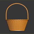 Vibrant Orange Woven Handheld Basket Perfect For Home Storage And Decor