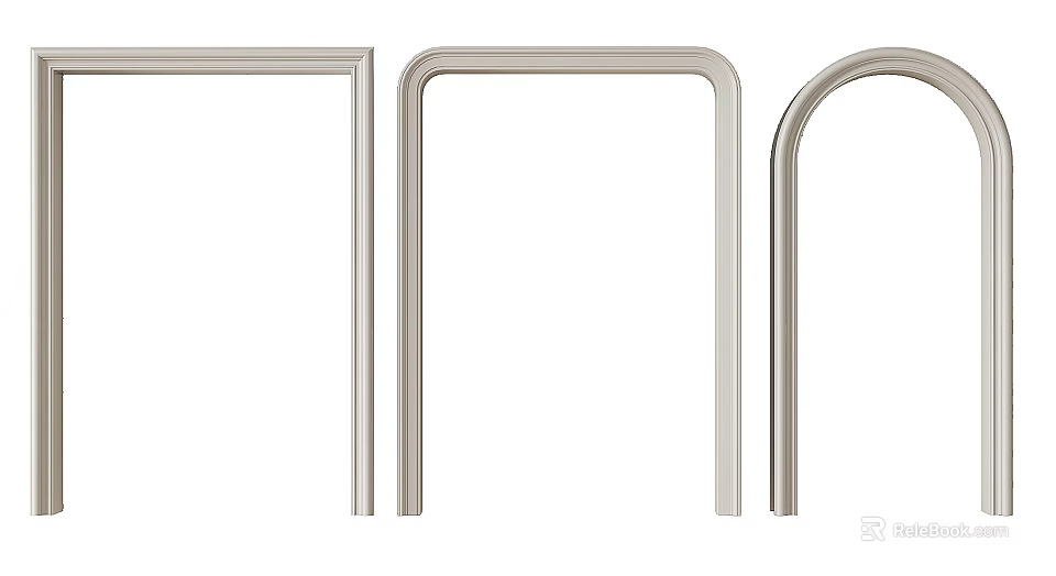 Modern Door Arch Designs Featuring Curved Angular And Rounded Shapes For Home 3d model