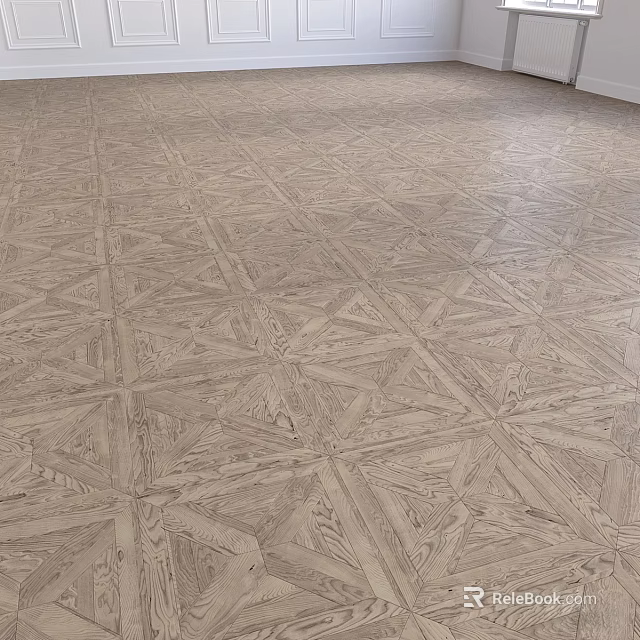 Patterned Wooden Floor With Geometric Design 3d model