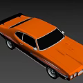 Orange Vintage Muscle Car Showcasing Classic Stylish Two Door Sleek Body Design