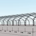 Modern Glass Building With Curved Roof In Green Grass And Paved Ground Area