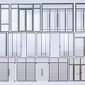Various Modern Window And Door Designs With Glass Panels And Frames 3d model