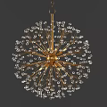 Modern Elegant Dandelion Shaped Golden Chandelier With Crystal Decorations And Branch Like Structure