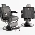 Modern Massage Chair With Gray Plaid Fabric Black Base And Comfortable Armrests