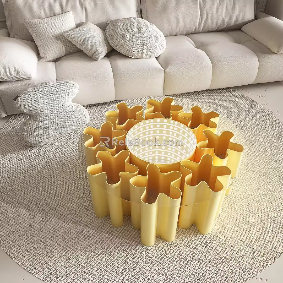 Modern cream coffee table cream coffee table 3d model