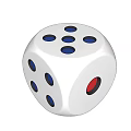 White Dice With Blue Dots And Red Dot For Board Game Entertainment