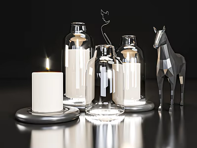 Modern Decorative Ornaments Candle Ornaments Vase Ornaments 3d model