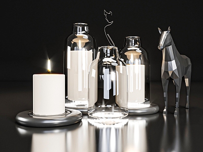 Modern Decorative Ornaments Candle Ornaments Vase Ornaments 3d model