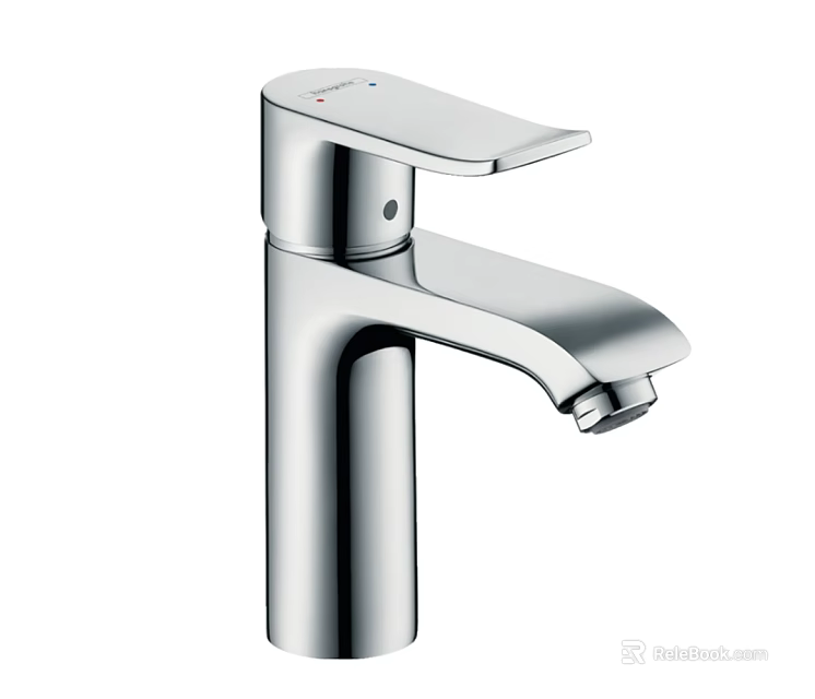 Modern Chrome Bathroom Faucet with Single Lever Handle and Sleek Contemporary Design 3d model 