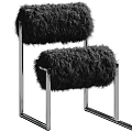 modern leisure chair armchair metal fur duepiu duepi 3d model