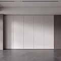 Modern Minimalist Sofa Backdrop Wall Featuring Light Panels Wooden Strips And Gray Floor