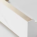 Modern Reception Desk Design With White Surface Gold Frame Marble Accents And Open Storage
