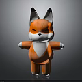 Cute Orange Fox Cartoon Character Plush Doll With White Belly Black Ears And Open Arms