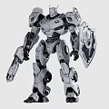 Electric Toy Robot Mecha Action Figures With Silver Gray Red Blue Accents And Weapon Accessories