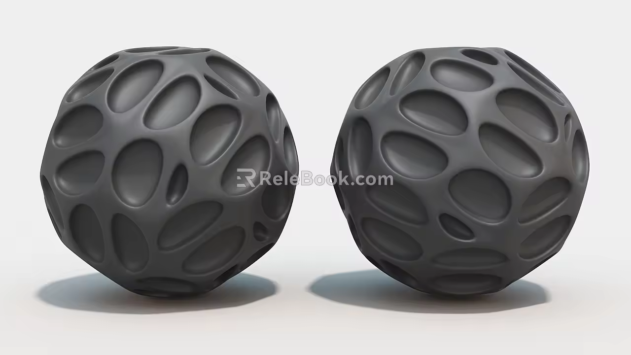 irregular folded sphere hard surface high-tech industrial parts 3d model
