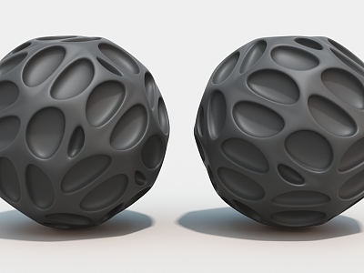 irregular folded sphere hard surface high-tech industrial parts 3d model